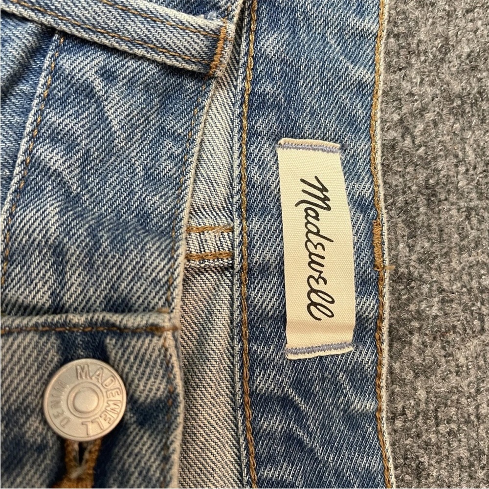 NWT madewell Shorts Denim Relaxed Size 32 Light Wash - Picture 7 of 9